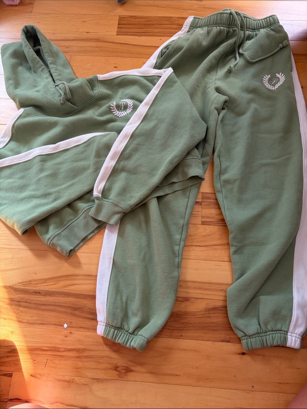 PINK Victoria's Secret Sage Green Joggers and Sweatshirt